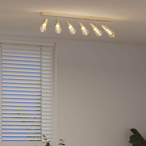 vidaXL Takspotlight med str&aring;lkastare Nickel 73 x 6,5 x 11,5 cm Metall