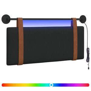 vidaXL H&auml;ngande s&auml;nggavel Med LED-lampa Svart Antik PU