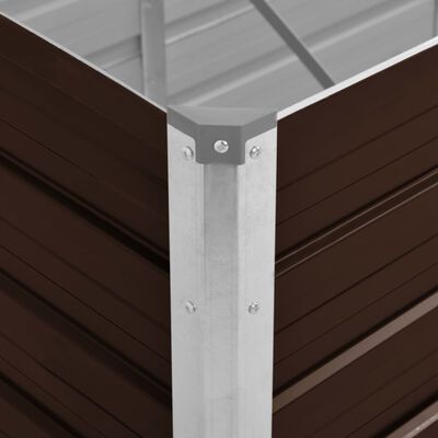 vidaXL Odlingslåda upphöjd brun 320x80x77 cm galvaniserat stål