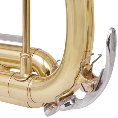 vidaXL Trumpet gul mässing med guldlack Bb