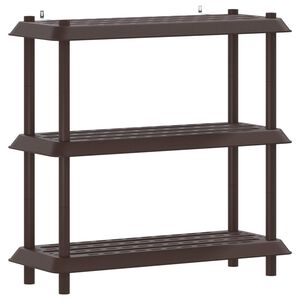vidaXL Hyllsystem 3 niv&aring;er 100 x 40 x 96 cm PP Brun