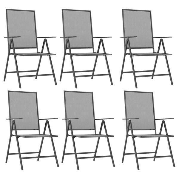 vidaXL Matgrupp för trädgården 7 delar antracit stål