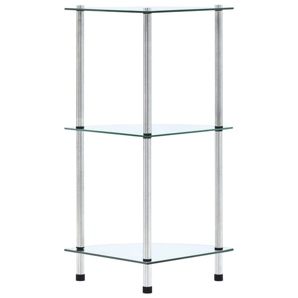 vidaXL Hylla 3 hyllplan transparent 30x30x67 cm härdat glas