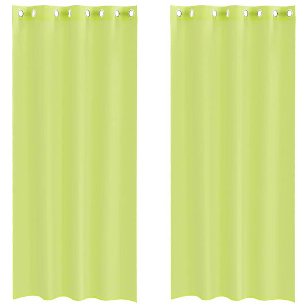vidaXL Voile gardiner med genomföringar 2 st äppelgrön 140x245 cm