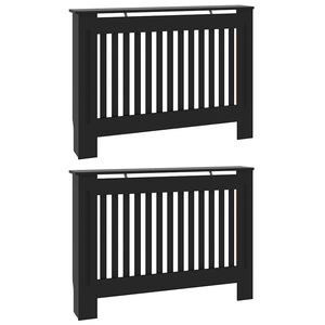 vidaXL Radiatorlock 2 st Svart 112 x 19 x 81,5 cm Konstruerat tr&auml;