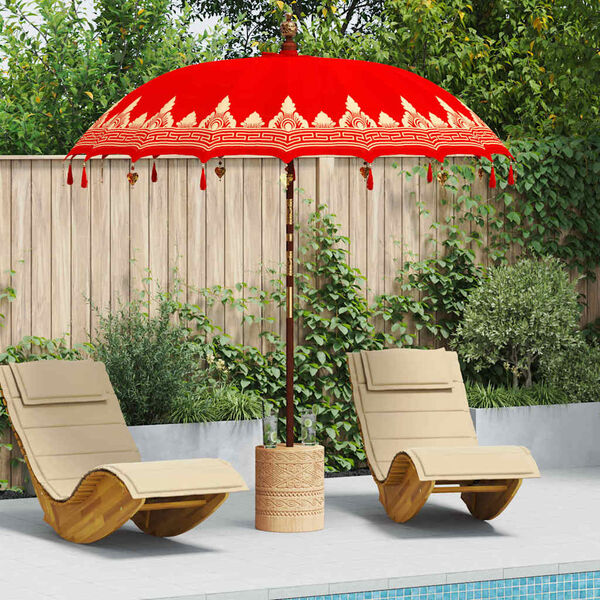 vidaXL Balinesisk Parasol R&ouml;d 215 x 215 x 260 cm Bomull
