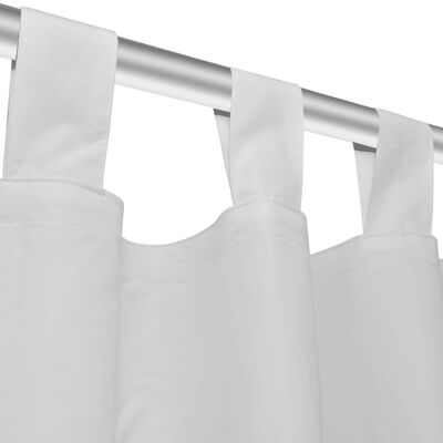 2-pack gardiner med öglor i vit microsatin 140 x 225 cm