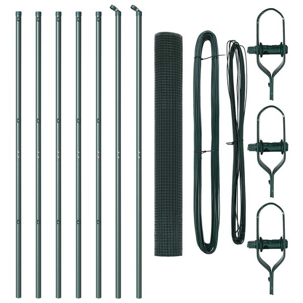 vidaXL St&auml;ngselstolpe Gr&ouml;n 10 x 1,2 m (16 x 16 mm n&auml;t) St&aring;l och PVC