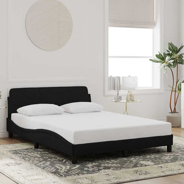 vidaXL Bed Frame "Dover" Black 140x200 cm Velvet