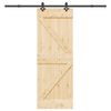 vidaXL Skjutd&ouml;rr med beslag 70x210 cm massiv furu