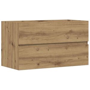 vidaXL Handfatssk&aring;p artisian ek 90x38,5x45 cm konstruerat tr&auml;