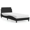 vidaXL Bed with Mattress "Dover" Black 90x200 cm Faux Leather