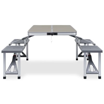 vidaXL Hopfällbart campingbord med 4 sitsar stål aluminium