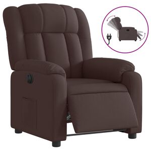 vidaXL Elektrisk reclinerf&aring;t&ouml;lj m&ouml;rkbrun tyg