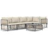 vidaXL Loungegrupp 6 delar med dynor antracit konstrotting