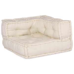 vidaXL Modulsofa enhet Tyg Gr&auml;ddvit 210 x 140 x 56 cm