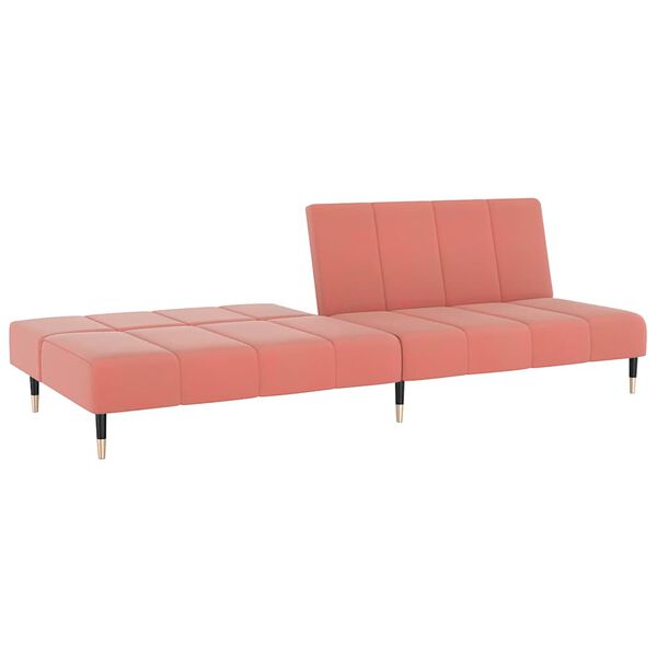 vidaXL Bäddsoffa 2-sits rosa sammet