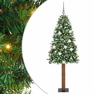 vidaXL Smal julgran med 300 LED-lampor Gr&ouml;n 210 cm PVC och solid furu