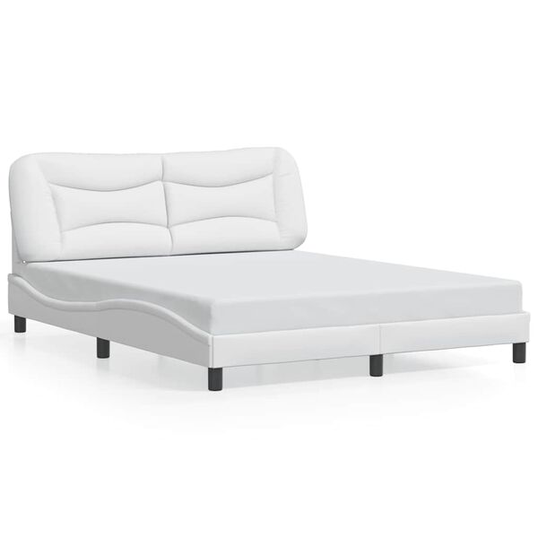 vidaXL Bed Frame without Mattress "Hvar" White 160x200 cm Faux Leather