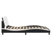 vidaXL Bed Frame with LED without Mattress "Zadar" Black and White 160x200 cm