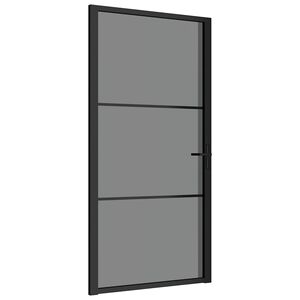 vidaXL Innerd&ouml;rr 102,5x201,5 cm svart ESG-glas och aluminium