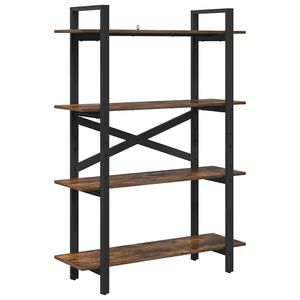 vidaXL Hyllsystem 4 niv&aring;er 100 x 33,5 x 140 cm Konstruerat tr&auml; R&ouml;kt ek
