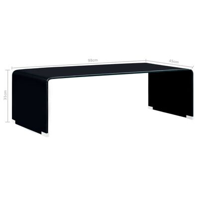 vidaXL Soffbord svart 98x45x31 cm härdat glas
