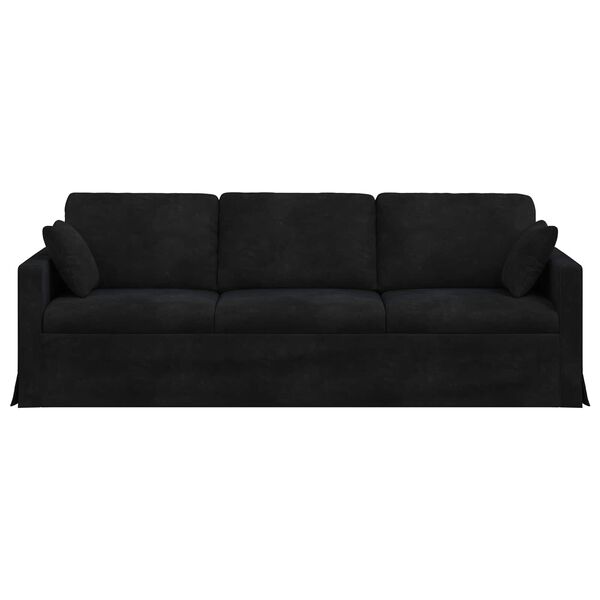 vidaXL Soffa Svart 228 x 78 x 80 cm Sammet