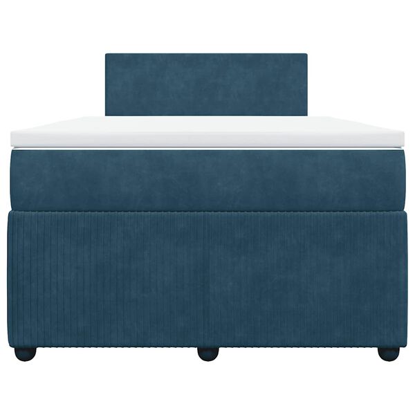 vidaXL Rams&auml;ng med madrass bl&aring; 120x190 cm sammet