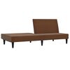 vidaXL B&auml;ddsoffa med pall 2-sits Brun mikrofibertyg