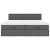 vidaXL Ottoman sängram med madrasser mörkgrå 200x200 cm tyg