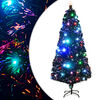 vidaXL F&ouml;rbelyst julgran med fot och LED 180 cm fiberoptik