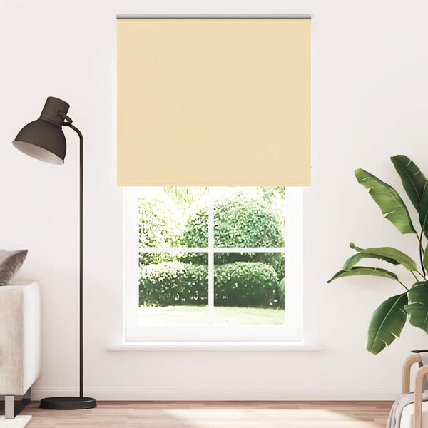 vidaXL Rullgardin m&ouml;rkl&auml;ggningsbar beige 140x210 cm tyg bredd 136,6 cm