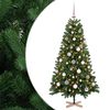vidaXL Konstgjord julgran med julkulor 120 cm 150 LED-lampor Varmvit