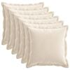 vidaXL Kudd&ouml;verdrag 6 st HOUTEN Gr&auml;ddvit 35 x 35 cm Chenilletyg