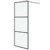 vidaXL Duschv&auml;gg svart 80x195 cm frostat ESG-glas
