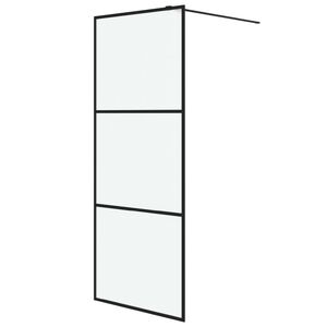 vidaXL Duschv&auml;gg svart 80x195 cm frostat ESG-glas