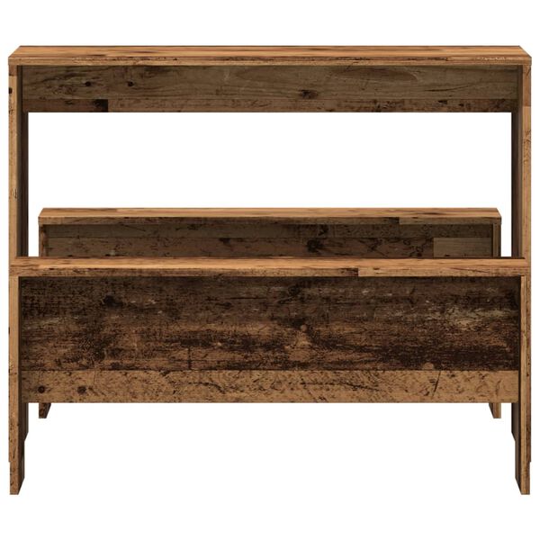 vidaXL Matbord med bänkar 3 delar gammalt trä konstruerat trä