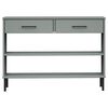 vidaXL Konsolbord med metallben OSLO grå massiv furu