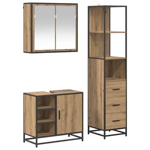vidaXL Badrumsm&ouml;belset 3 st Artisan Ek 65 x 33 x 60 cm Konstruerat tr&auml;