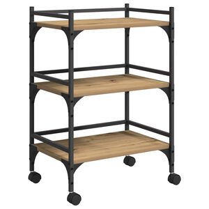 vidaXL K&ouml;ksvagn Artisan Ek 50 x 35 x 75.5 cm Konstruerat tr&auml;