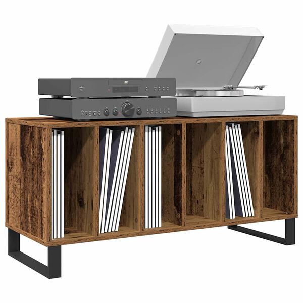 vidaXL Skivsk&aring;p med hylla Gammalt tr&auml; 100 x 38 x 48 cm Konstruerat tr&auml;