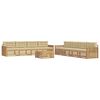 vidaXL Utomhussoffset 9 st Vit och Beige Polyester
