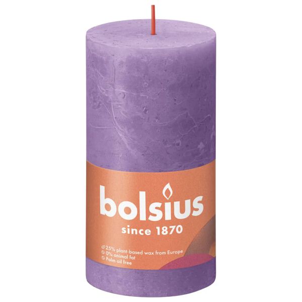 Bolsius Rustika blockljus 4-pack 130x68 mm livlig violett