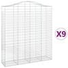 vidaXL Gabioner b&aring;gformade 9 st 200x50x220/240 cm galvaniserat j&auml;rn