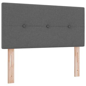 vidaXL H&ouml;jdjusterbar S&auml;nggavel med huvudgavel M&ouml;rkgr&aring; 80 cm tyg
