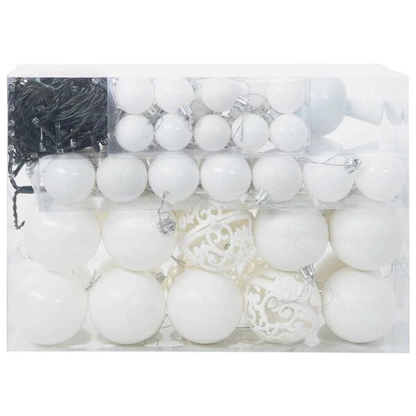 vidaXL Julprydnad Set med 150 LED-lampor 61 pcs Vit Plast