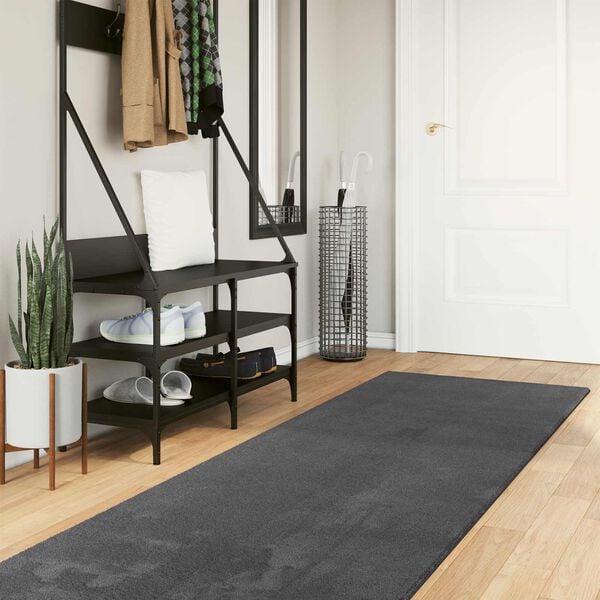 vidaXL Omr&aring;desmattor Rektangul&auml;r HUARTE Antracit 300 x 80 cm Polyester
