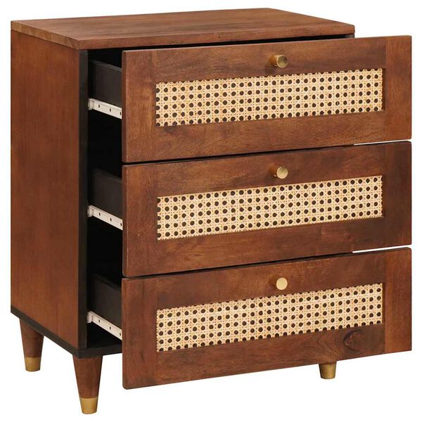 vidaXL S&auml;ngbord med l&aring;da 50 x 33 x 62 cm Massivt mangotr&auml;