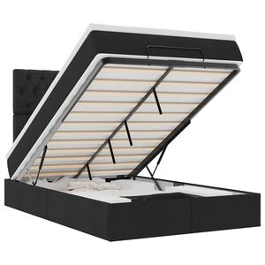 vidaXL Ottoman s&auml;ngram med madrass svart 120x190 cm tyg